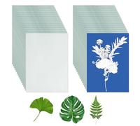 30 Carta per Stampa Solare A5, Carta Cianotipia Naturale con Foglio Acrilico, Cianotipia per Carta da Stampa Solare, Cartas da Stampa Naturale ad Alta Sensibilità, Cartas Solare per Adulti e Bambini,