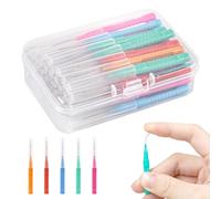 30 cepillos interdentales, cepillo interdental con estuche, interdentales para limpiar espacios, ideales para aparatos ortodónticos e implantes para la higiene bucal (5 colores en 1 estuche)