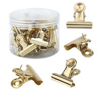 30 Chinchetas con Clips, Chinchetas Resistentes para Colgar Carteles Chinchetas para Tablones de Anuncios de Pared con Fotos (Doradas)