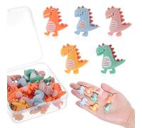 30 chinchetas decorativas de dinosaurio, accesorios de corcho de fácil agarre, coloridos y bonitos pines con caja transparente para regalo, tachuelas con temática de animales para tablón de anuncios