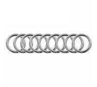 30 Cierres de Resorte de Metal con Forma de Anillo en O for joyería DIY, mosquetón Redondo Que se Puede Abrir, Llavero, Clip for Bolso, Gancho, Hebilla for Cadena de Perro, Conector.(Silver,32mm)