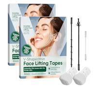 30 cintas de estiramiento facial invisible, 30 unidades de cinta de doble mentón, cinta facial invisible instantánea, cinta facial para levantar la cara, herramientas de levantamiento de maquillaje (2