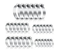 30 clips de manguera Jubilee surtidos, clips de manguera ajustables, abrazaderas de manguera de accionamiento sin fin de acero inoxidable 304, surtido para línea de combustible de tubería de gas