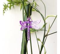 30 clips para orquídeas, soporte de plantas de libélula para jardín | Abrazaderas transparentes de 3,6 x 3,6 cm para jardinería, arreglos florales de colores mixtos, juego de estacas de
