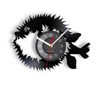 30 cm Reloj De Pared Reloj De Pared De Vinilo LP De Pez Globo Bajo El Mar, Decoración Artística De La Vida Marina, Pez Globo, Reloj De Pared Silencioso Sin Tictac