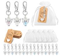 30 Colgantes de ángel de Guarda con Bolsa de Organza,Papel Kraft, Regalo de Despedida,Regalo para Invitados,Decoración de Boda,Colgante de ángel para Boda, Bautismo,Navidad, Cumpleaños y Confirmación