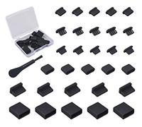 30 conectores de puerto de cubierta antipolvo USB, 6 tipos de tapones de silicona para puerto USB tipo C, USB A hembra, micro USB, iPhone 14/13/12, puertos USB hembra y macho Protecor Kit con cepillo de limpieza
