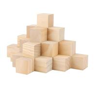 30 cubos de madera natural 5 cm, bloques cuadrados pino sin terminar for hacer rompecabezas, letras, pintar y manualidades Para Manualidades Y Tallado