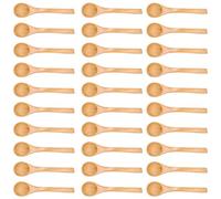 30 cucharas de madera para cocinar, aptas para lavavajillas, mini cuchara natural para niños que comen utensilios de cocina para condimentos, helado, azúcar, miel, café, cucharadita (4.9 pulgadas)
