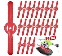 30 cuchillas de plástico para podadora de césped, cuchillas de repuesto de 135 mm para cortacésped inalámbricas, herramientas para césped, jardín, huerto, bosque o pastoral