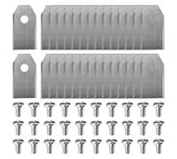 30 cuchillas de repuesto compatibles con las cuchillas de cortacésped robótico de las series i105E, i110E, H1500E, H3000E-VF, X315E y X390E. Incluye tornillos con fijador de rosca.