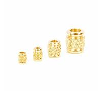 30 cuentas sueltas de acero inoxidable de 3, 4 y 6 mm, pequeñas y exquisitas, con textura, para pulseras, collares y joyas, suministros para hacer tú mismo - ZZ-066 dorado - 2,5 x 4 x 1,5 mm (30 uni