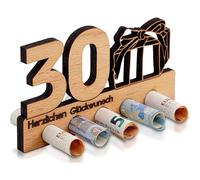 30 cumpleaños Regalo de Dinero Madera, Regalo de cumpleaños número 30, Cumpleaños Aniversario, 30º Regalo de Cumpleaños Mujeres y Hombres, Libro de Visitas de Madera Regalos para Amigos Familia