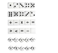 30 Dados de matemáticas de 16 mm, acrílico, 10 cirugía matemática, 10 números, 10 Puntos, Material Educativo acrílico