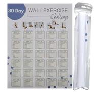 30 Days Wall Fitness Planner | Quick Planning Workout Challenge Log Sheet | Wall Blank Exercise Planner Poster suitable For Youth Women Teenagers Men