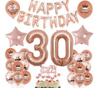 30. Decoración de cumpleaños de oro rosa para niñas, decoración de cumpleaños para niñas de 30 años, 30 años, 30 cumpleaños, decoración
