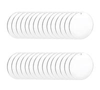 30 discos acrílicos redondos con agujero de 7,5 cm, placas de 1 mm de grosor, transparentes para plóter en blanco, placa de cristal acrílico para pintar, llaveros, manualidades y decoración de bodas