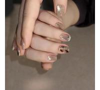 30 elegantes uñas acrílicas consejos francesas cubiertas completas uñas postizas prensa brillante en las uñas ojos de gatos pegar en las uñas para la fiesta