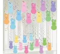 30 espirales colgantes de conejo de Pascua, conejito de Pascua, decoración de techo, conejos multicolor, para Pascua, primavera, fiesta de cumpleaños, hogar, oficina, suministros escolares