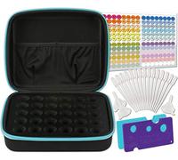 30 Essential Oils Carrying Case for 5ml, 10ml and 15ml Bottles - Hard Shell Exterior Storage Organizer Holds doTerra, Young Living and Endless Others by Soothing Wellness Essentials (Caribbean Blue)