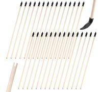 30 flechas de repuesto, 43 cm de bambú con punta de goma para disparar, flechas de bambú, alta seguridad, flechas de madera para principiantes, ejercicios de tiro al aire libre
