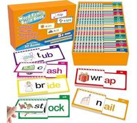 30 Flip Books de Lectura y Rima, Fichas de Fonética, Kit de Flip Book de Familia de Palabras para Niños, Juego Educativo de Cartas de Palabras, Aprendizaje Interactivo de Palabras (A)