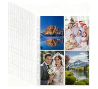 30 Fundas para Fotos DIN A4 con 240 Bolsillos | Compatibles con Archivador de 2/3/4 Anillas | Fundas Transparentes Para Fotos y Postales con Protección Lateral | Recambios Top-Loading