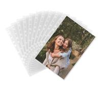 30 fundas transparentes A4, 60 rejillas, transparentes, de doble cara, para tarjetas postales, 2 compartimentos, fundas transparentes para fotos, tarjetas postales (1 bolsillo)