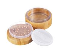 30 g 1 oz vacío portátil medio ambiente bambú DIY Comestic maquillaje holgado polvo contenedor tarro caso soporte con esponja polvo Puff y Sifter Baby Powder Puff Kit Base Cosmético Caja