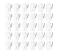 30 Ganchos De Plástico Transparentes, Autoadhesivos Sin Perforación, Lindo Mini, Gancho De Cuerno Multifuncional Creativo, Adecuado Para El Baño De Vestuario.