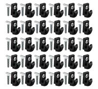 30 ganchos de techo con tornillos para colgar tiras de luz y luces de cadena que ofrecen un agarre seguro e instalación fiable para decoración del hogar y al aire libre (negro (30))