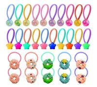 30 gomas para el pelo con forma de dona dulce, bandas de goma de color caramelo para niñas, accesorios para coletas de caballo para niñas pequeñas