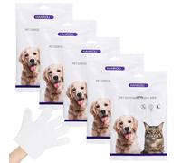 30 guantes de limpieza para mascotas, guantes de baño para perros engrosados y seguros para lamer, toallitas multiusos para el cuidado de gatos, amigables con la piel, para viajes en el hogar, limp