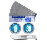 30 hojas de bisturí n.° 10 para mango de bisturí n.° 3 aptas para cirugía, rotulación, manualidades, corte de tarjetas, podología dental