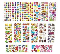 30 hojas de calcomanías 3D hinchadas para niños para fiestas, regalos gratificantes, álbumes de recortes, incluyendo animales, peces, dinosaurios, números, frutas, mariposas