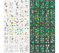 30 Hojas Tatuajes Temporales Luminosos, Pegatinas Infantiles de Purpurina Para Decor Fiesta Para Niños, impermeables Tatuajes que brillan la oscuridad Regalitos cumpleaños invitados niños