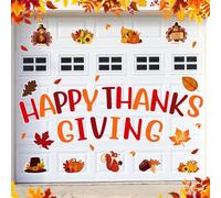 30 imanes divertidos para puerta de cochera, cosecha de otoño, con texto en inglés "Grateful Blessed Thankful", calcomanías adhesivas para puerta de garaje, coche, refrigerador