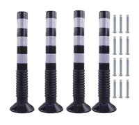 30-Inch Flexible Traffic Barricade Post with Reflective Band for Driveway and Crowd Control(Black+white,4 pack)
