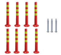 30-Inch Flexible Traffic Barricade Post with Reflective Band for Driveway and Crowd Control(Red+yellow,8pack)