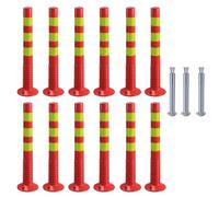 30-Inch Flexible Traffic Barricade Post with Reflective Band for Driveway and Crowd Control(Red+yellow,12 pack)