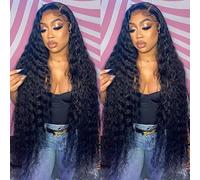 30 Inch Lace Front Wigs Human Hair 180% Density Curly Wigs for Black Women 13x4 HD Transparent Lace Frontal Wigs Human Hair Wet and Wavy Lace Front Wigs Human Hair Pre Plucked with Natural Baby Hair