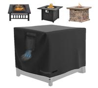 30-inch Square Fire Pit Cover - Portable Fire Basin Covers | Outdoor Patio Fires Basin Protective Cover | Waterproof All-Seasons 77x77x64cm Cloth with Retractable Buckle, 360g