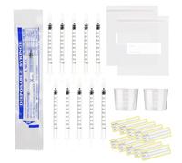 30 jeringas de 1 ml con tapas, jeringa de calostro sin aguja, taza medidora de 20 ml, 30 pegatinas y 2 bolsas selladas, para rellenar y medir líquidos, laboratorios científicos...