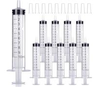 30 jeringas de 10 ml con tapas, jeringas de plástico sin aguja para rellenar y medir líquidos, laboratorios científicos, alimentar mascotas, estériles, selladas individualmente