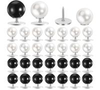 30 juegos de botones de perlas sin coser para ropa, 10 mm, broches de perlas extraíbles, reutilizables, pines fijos, multiusos, botón decorativo para manualidades, camisa, blusa, vestido, suéter, chal