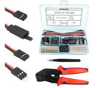 30 juegos de conectores servo macho hembra kit de cable de crimpado compatible con conectores Futaba JR Hitec Spektrum RC (con herramienta de crimpado)