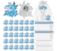 30 juegos de pines conmemorativos de Forget Me Not, regalos funerarios a granel para invitados, broches de solapa, bolsas de organza, regalo funerario conmemorativo para seres queridos, talla única