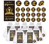 30 juegos de regalos de agradecimiento para empleados a granel del empleado del mes Pin insignia con usted hacer una tarjeta de defensa, bolsas de organza regalos de agradecimiento para compañeros de