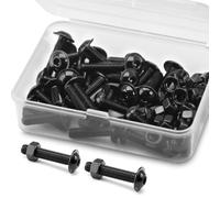(30 Juegos) Juego de Tornillos y Tuercas Allen M5 x 16 mm, Acero Inoxidable 304 Óxido Negro, Tornillos de Cabeza Plana, Pernos de Brida, Tornillos de Brida