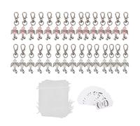 30 juegos, llavero de ángel, llavero de perla con campana de ángel rosa y blanco, decoración para fiesta de bienvenida al bebé, bolsa de regalo, etiqueta, colgante de llave, favores